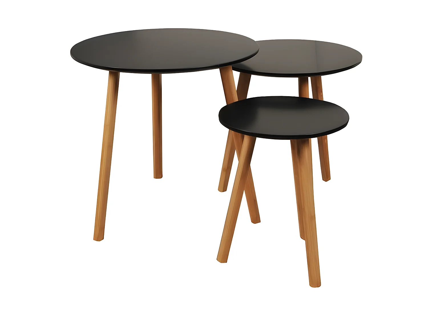 Lot de 3 tables basses gigognes VENUS / Noir