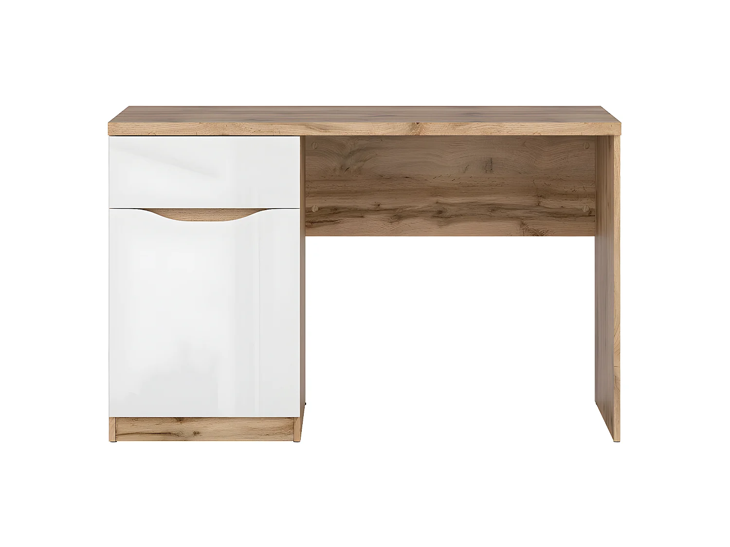 Bureau 1 tiroir 1 porte June Blanc et Bois