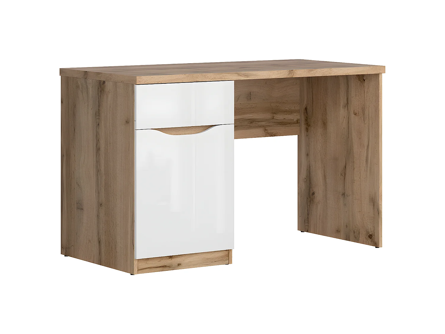 Bureau 1 tiroir 1 porte June Blanc et Bois