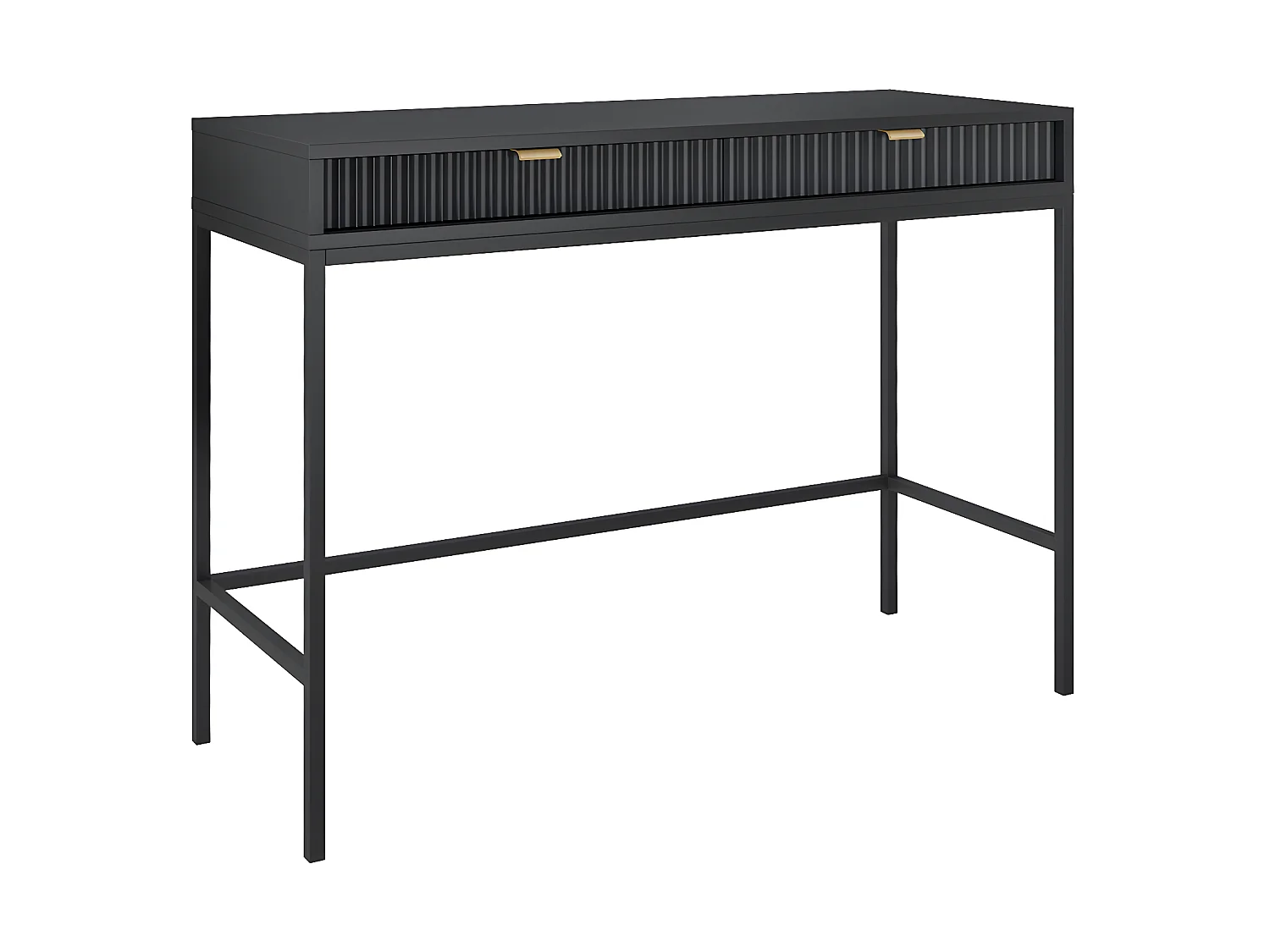 Bureau console 2 tiroirs Rava Noir
