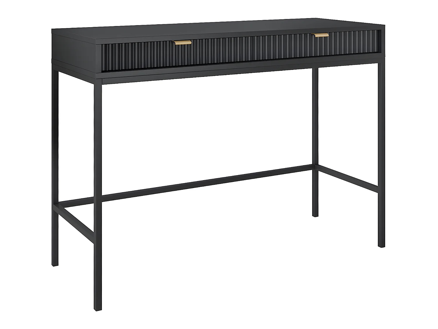 Bureau console 2 tiroirs Rava Noir