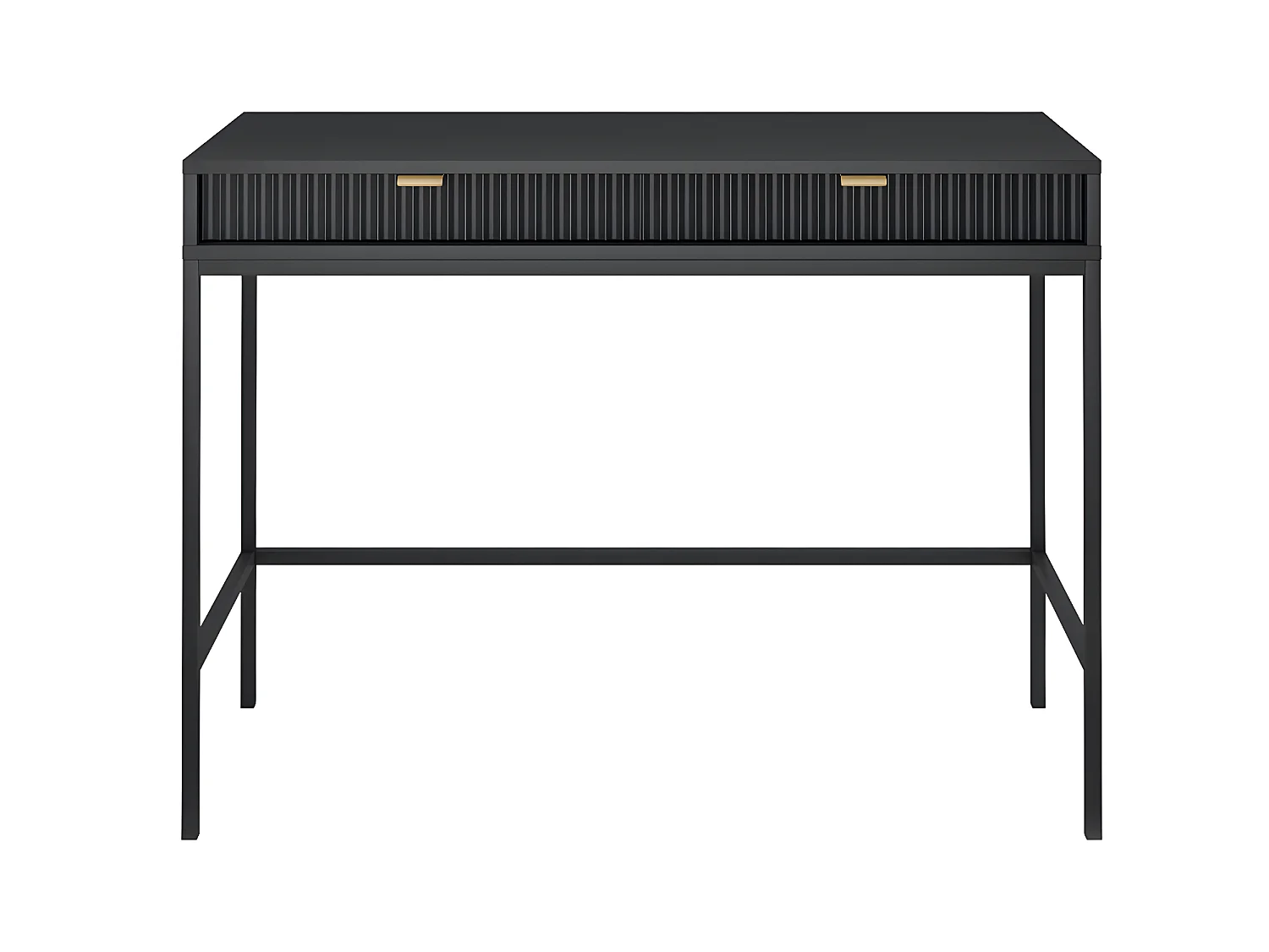 Bureau console 2 tiroirs Rava Noir