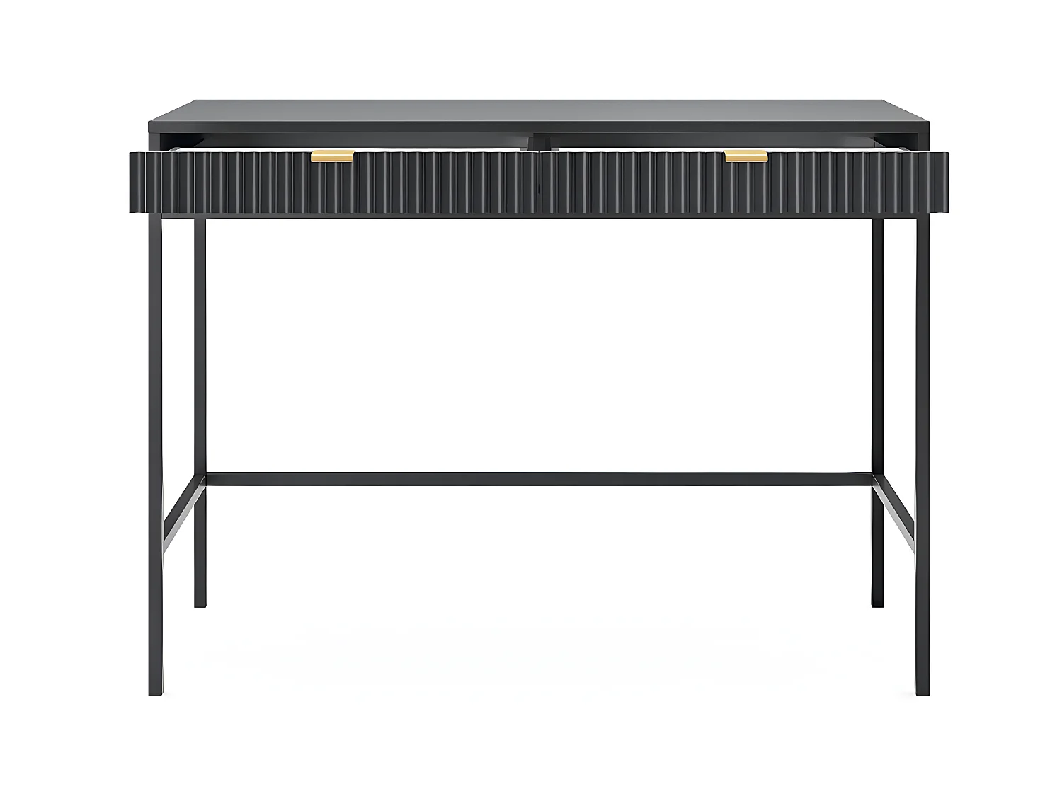 Bureau console 2 tiroirs Rava Noir