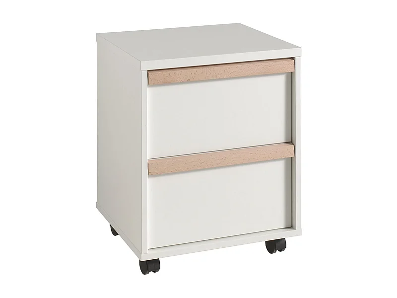 Caisson de Bureau 2 Tiroirs "London" 60cm Blanc
