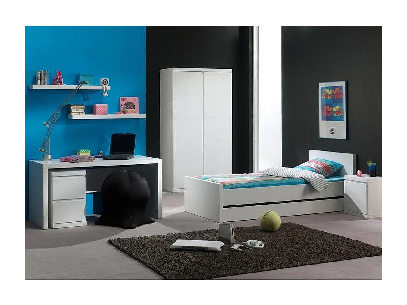 Bureau Enfant "Lara" 150cm Blanc