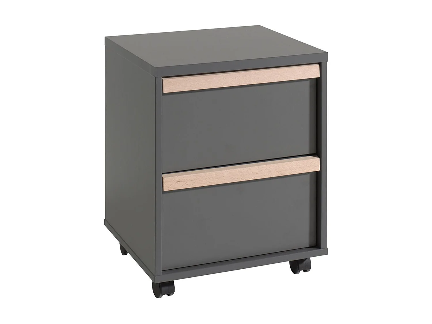 Caisson de Bureau 2 Tiroirs "London" 60cm Gris Anthracite