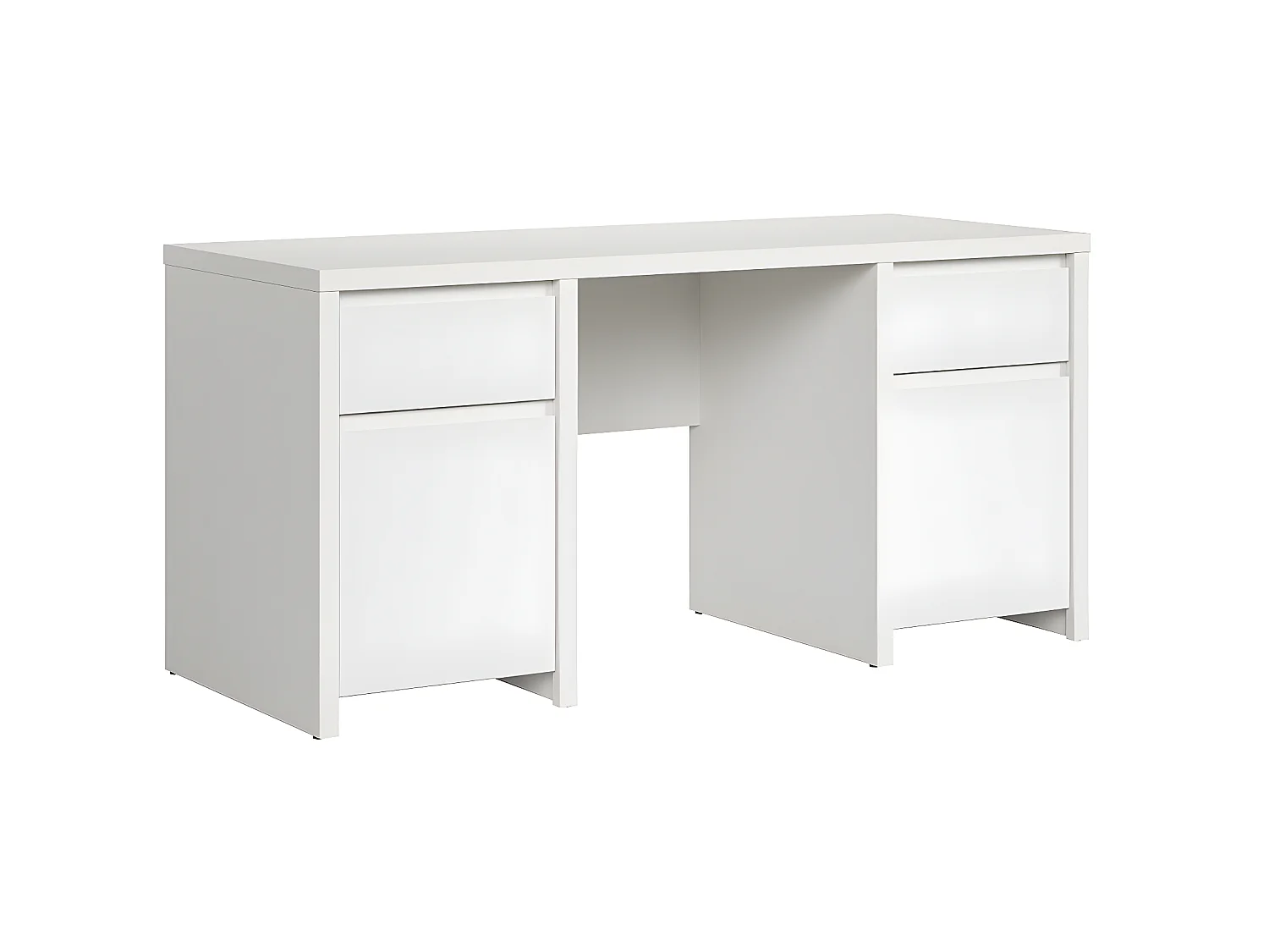 Soren 2-deurs bureau met 2 laden Wit