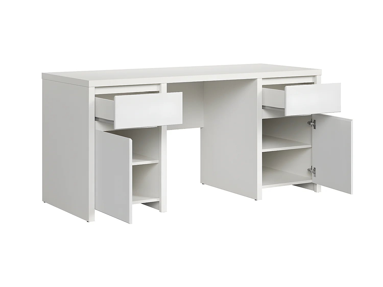 Soren 2-deurs bureau met 2 laden Wit