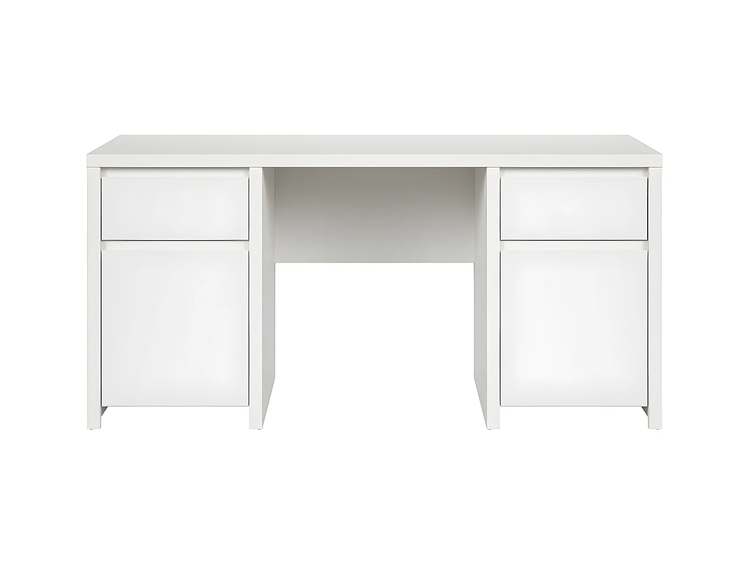 Bureau 2 portes 2 tiroirs Soren Blanc