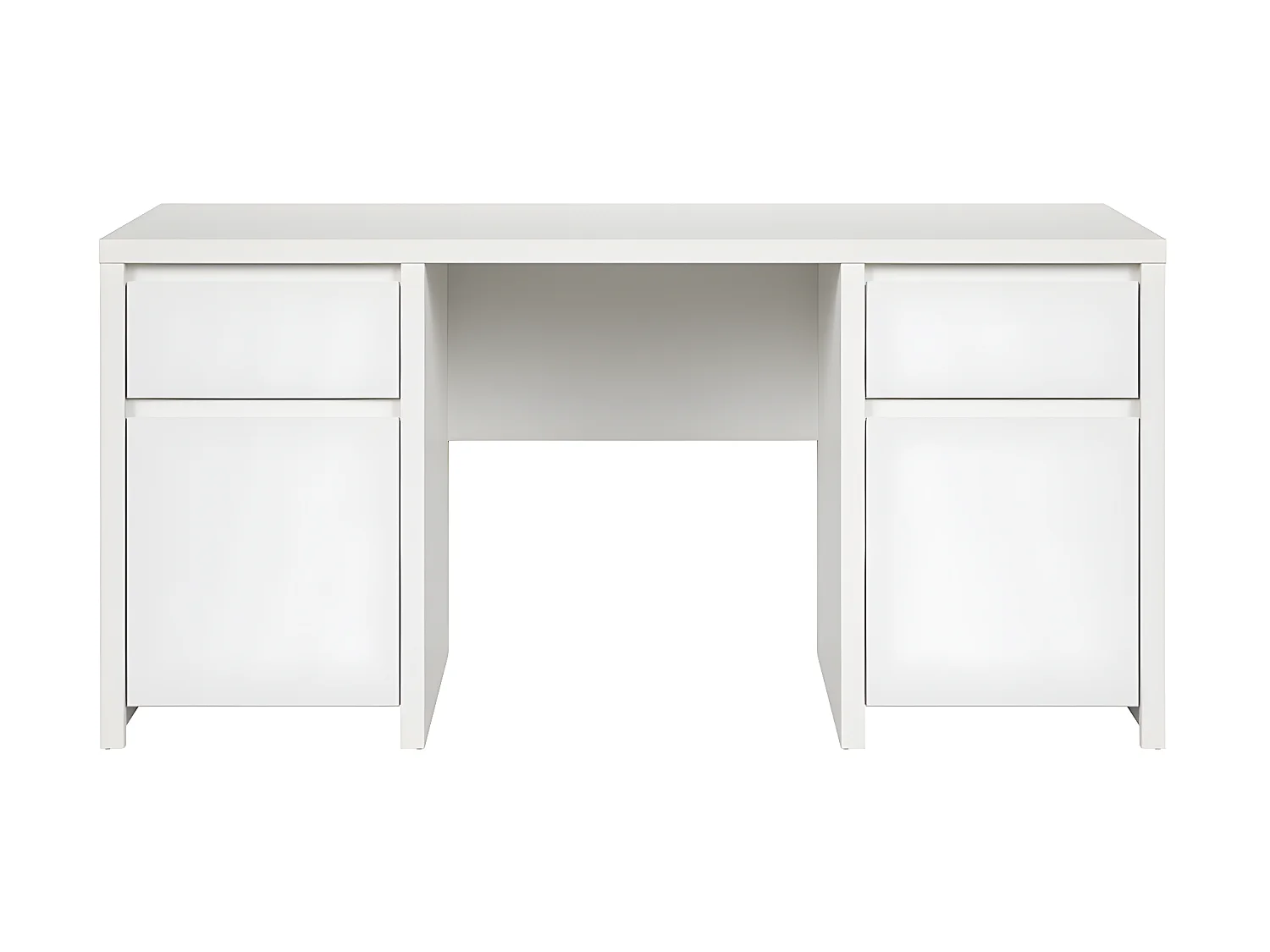 Bureau 2 portes 2 tiroirs Soren Blanc