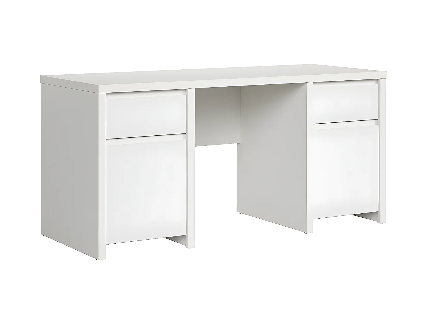 Bureau 2 portes 2 tiroirs Soren Blanc