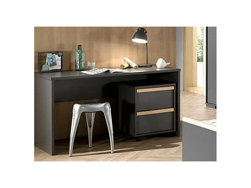 Escritorio de madera de haya gris antracita London
