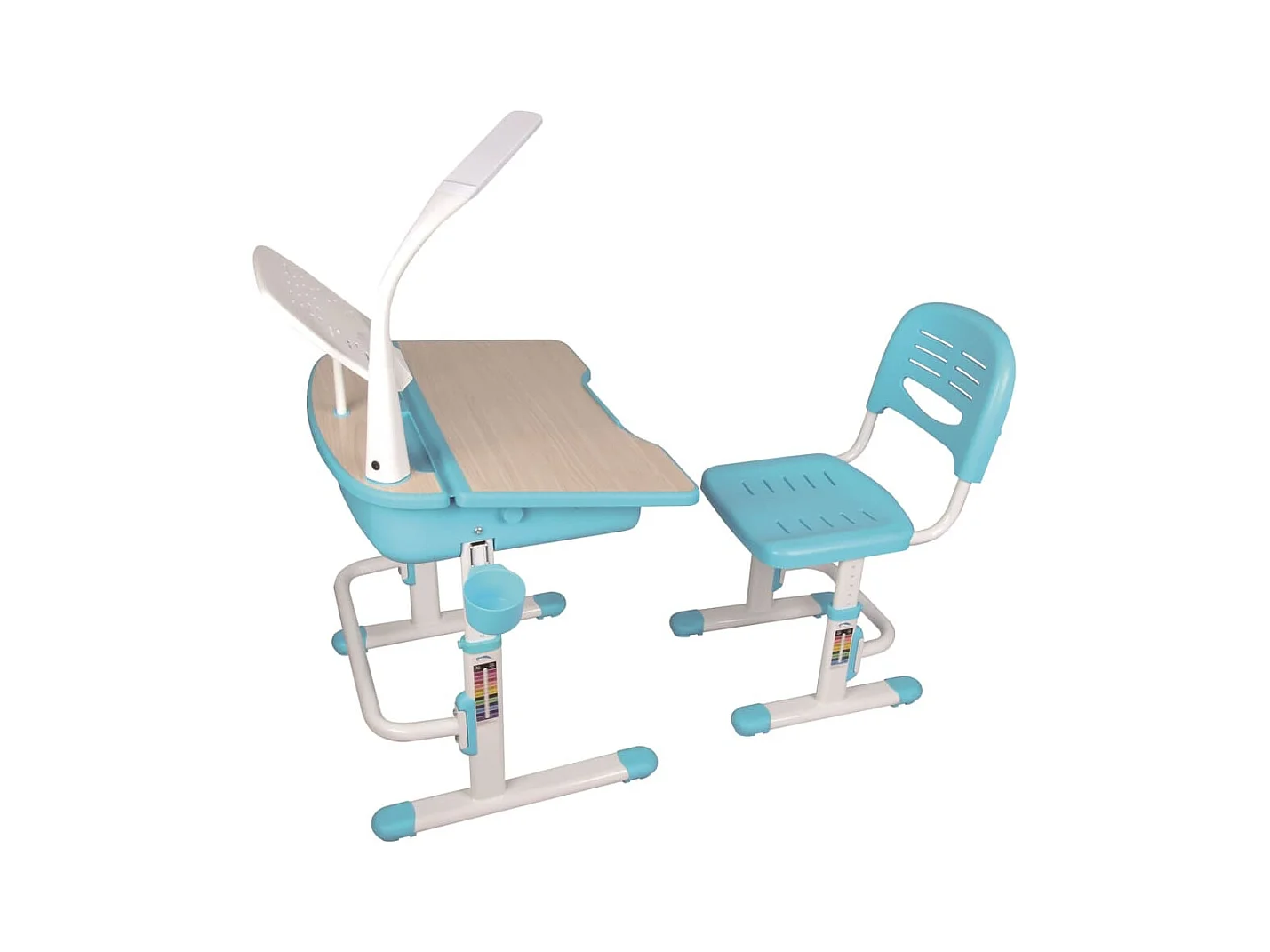 Escritorio niños regulable Comfortline 301 y silla azul blanco