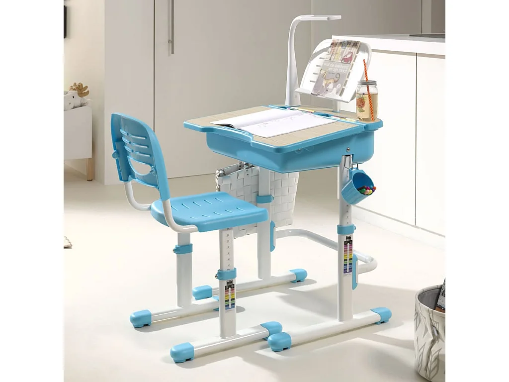 Bureau & Chaise Enfant "Comfortline" 70cm Bleu