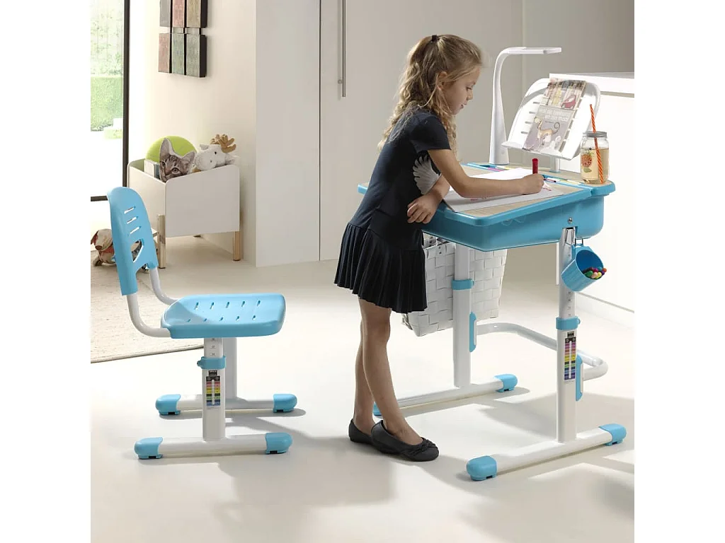 Bureau & Chaise Enfant "Comfortline" 70cm Bleu