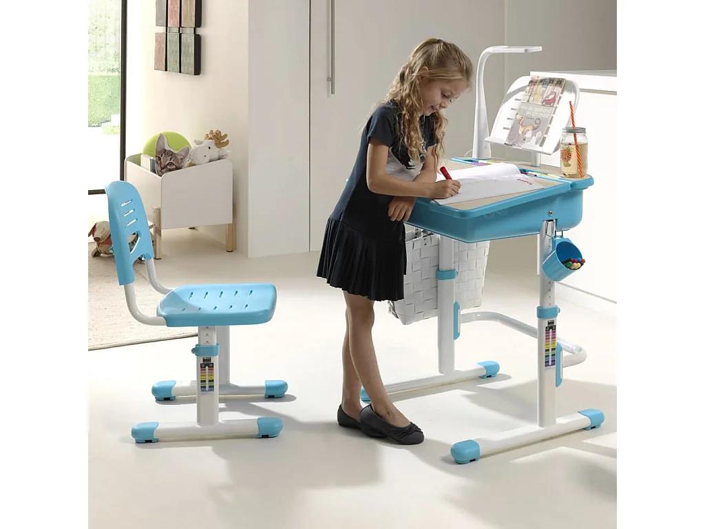 Bureau & Chaise Enfant "Comfortline" 70cm Bleu