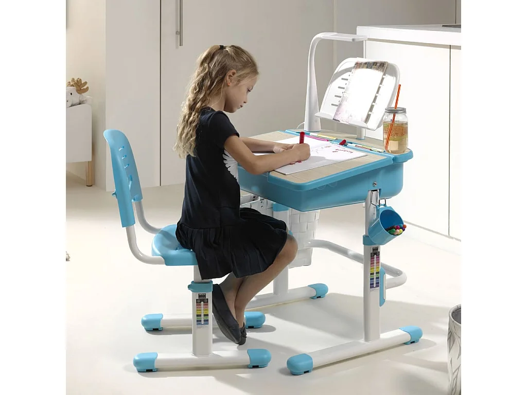 Bureau & Chaise Enfant "Comfortline" 70cm Bleu