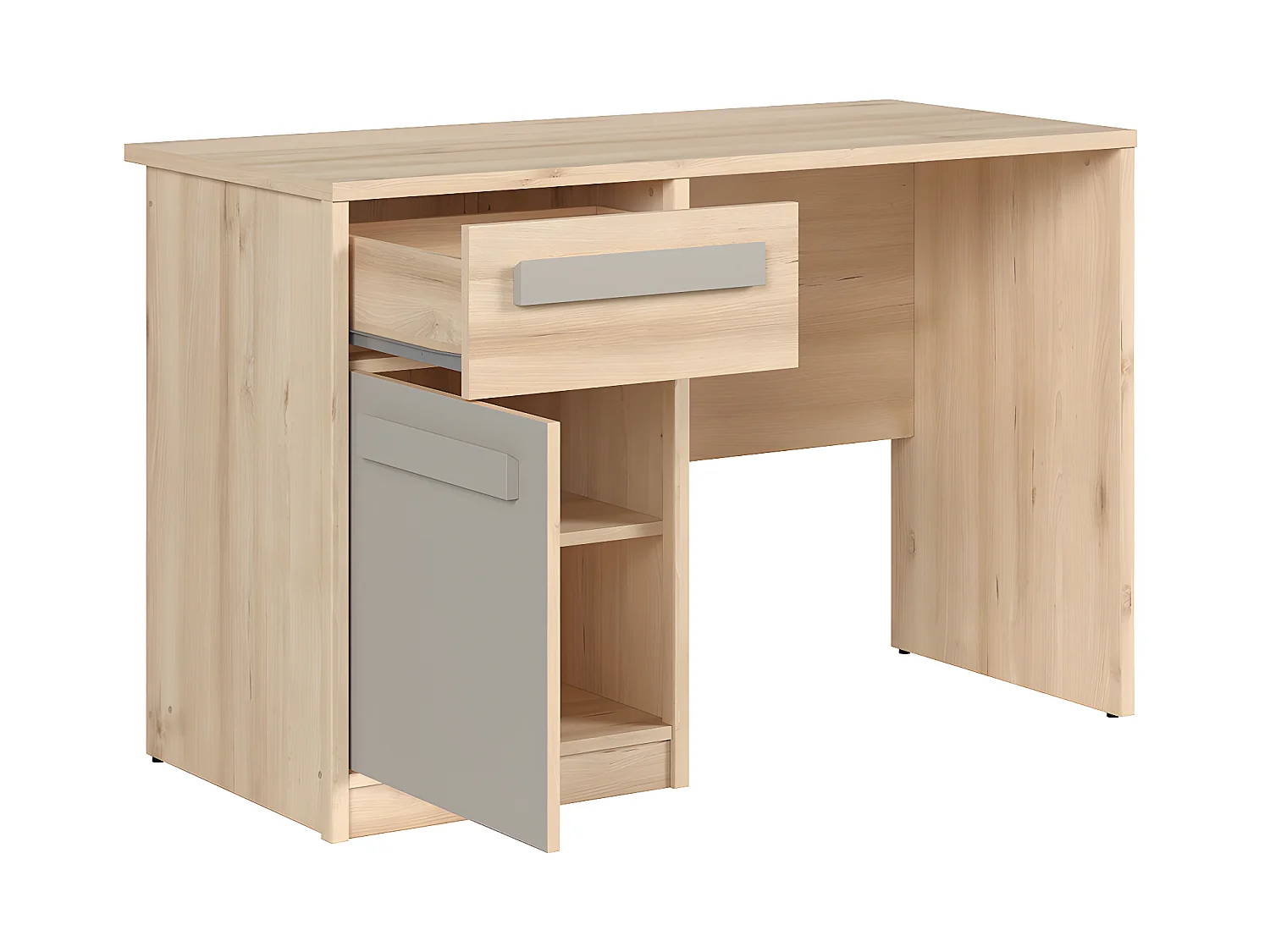 Bureau 1 tiroir 1 porte Stella Bois et Gris