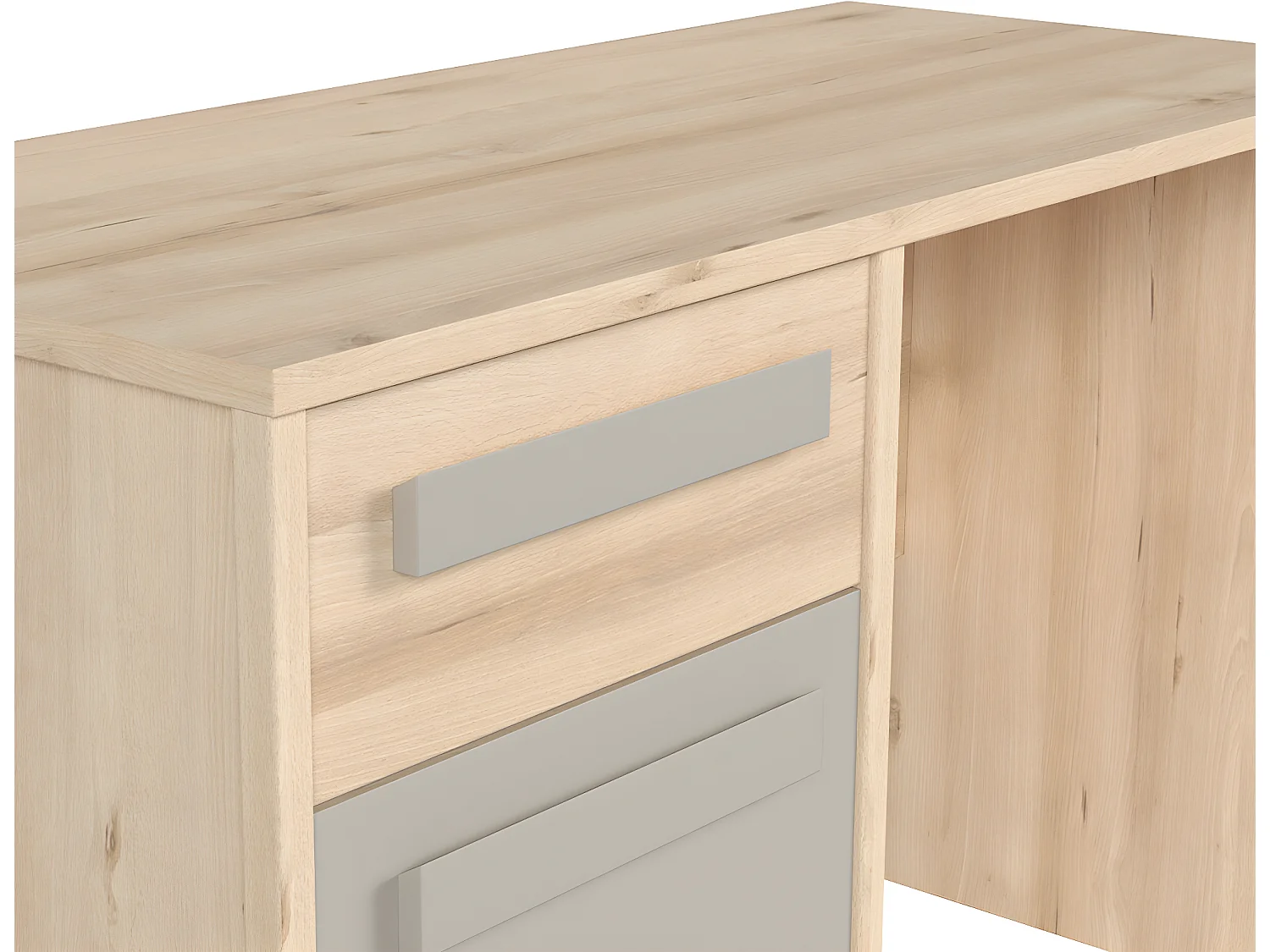 Bureau 1 tiroir 1 porte Stella Bois et Gris