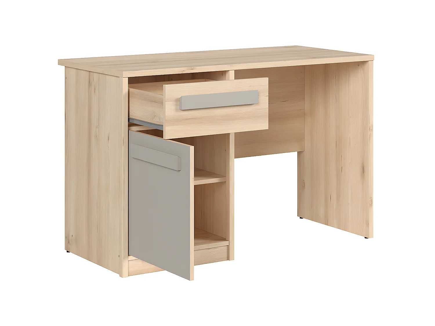 1 lade 1 deur bureau Stella Hout en Grijs