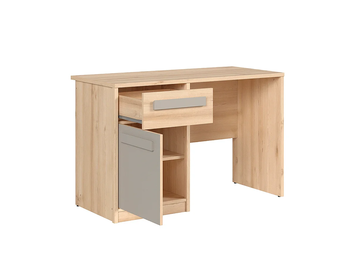 1 lade 1 deur bureau Stella Hout en Grijs