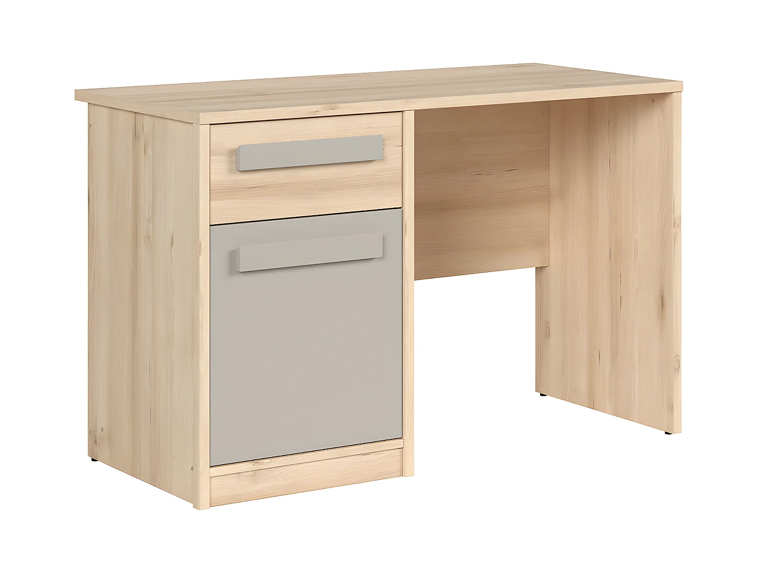Bureau 1 tiroir 1 porte Stella Bois et Gris
