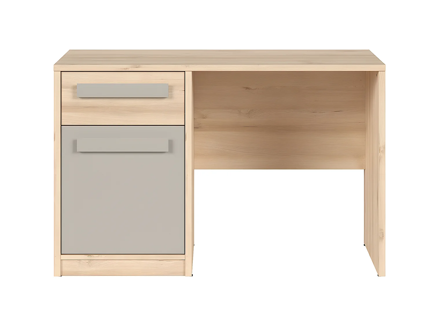 Bureau 1 tiroir 1 porte Stella Bois et Gris