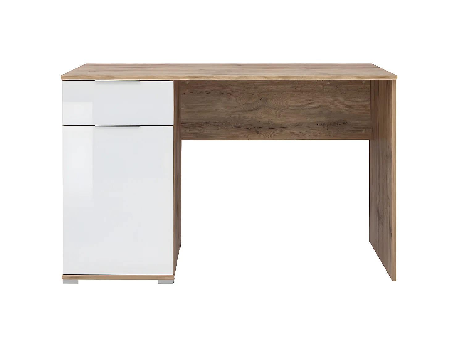 Bureau 1 porte 1 tiroir Selma Blanc et Bois