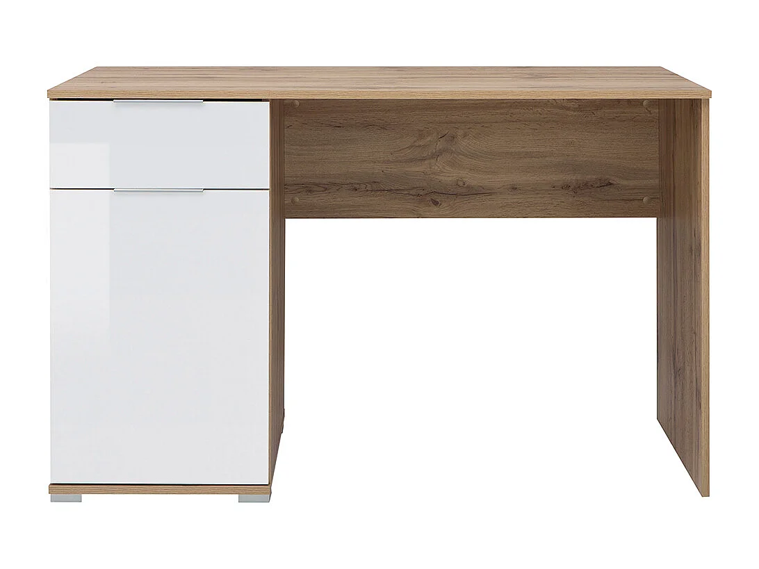 Bureau 1 porte 1 tiroir Selma Blanc et Bois