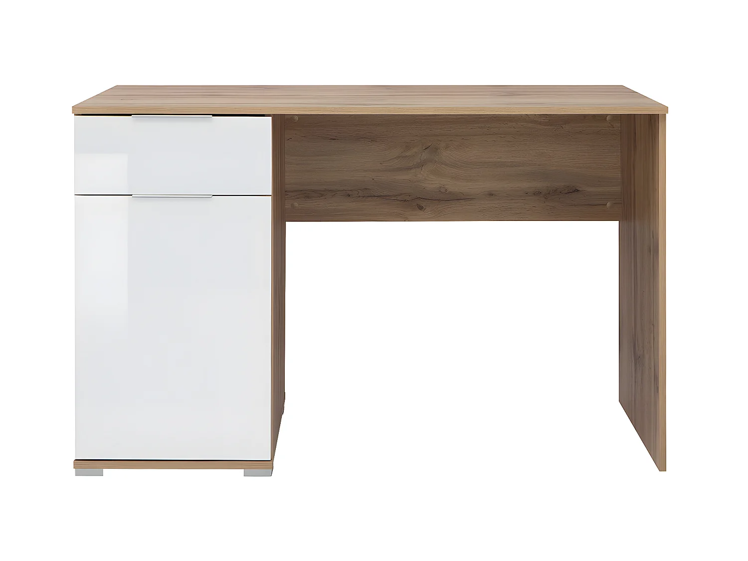 Bureau 1 porte 1 tiroir Selma Blanc et Bois