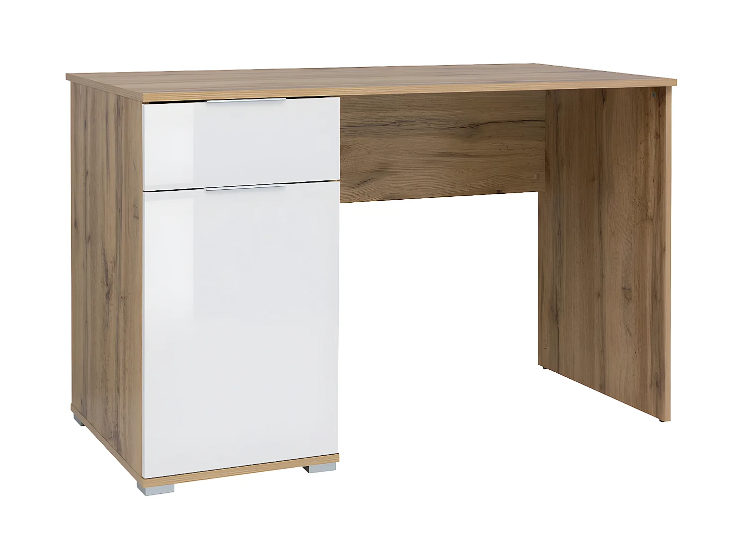 Bureau 1 porte 1 tiroir Selma Blanc et Bois