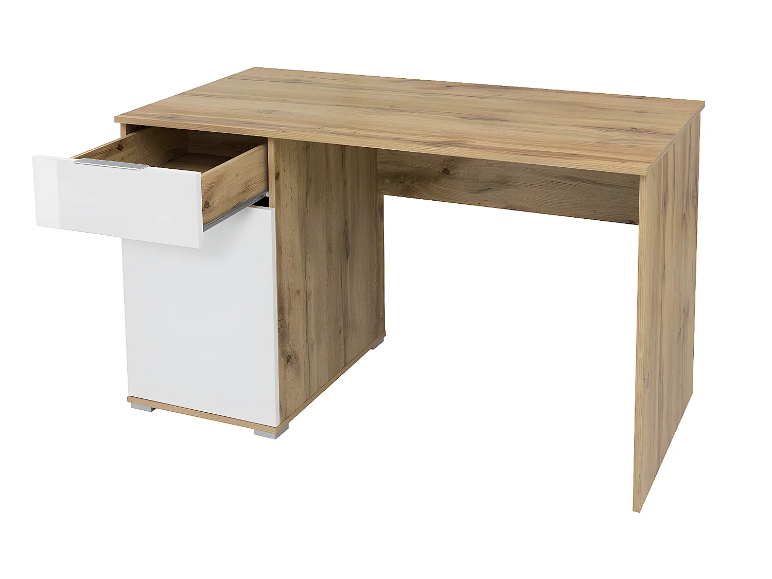 Bureau 1 porte 1 tiroir Selma Blanc et Bois