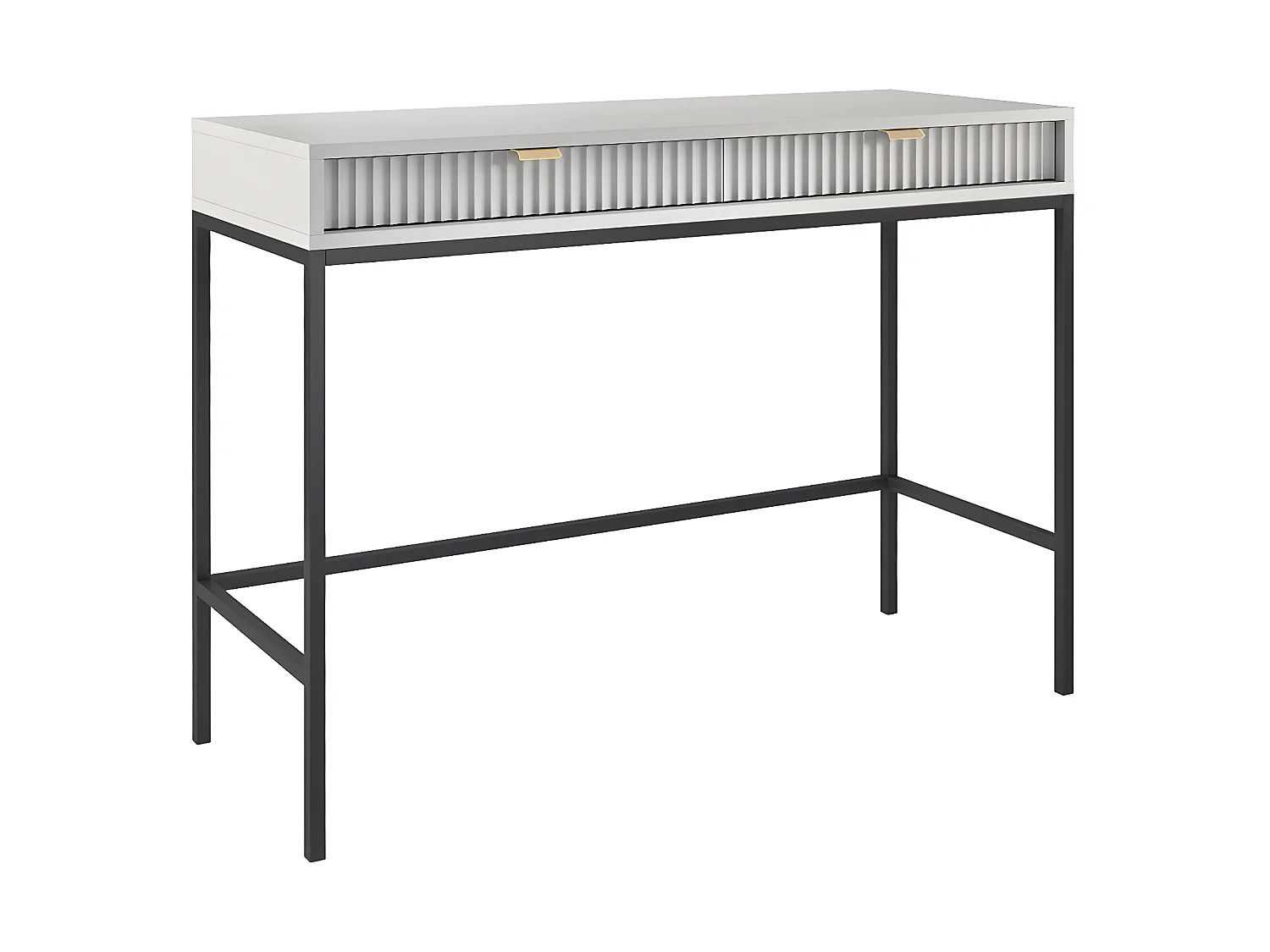 Bureau console 2 tiroirs Rava Gris