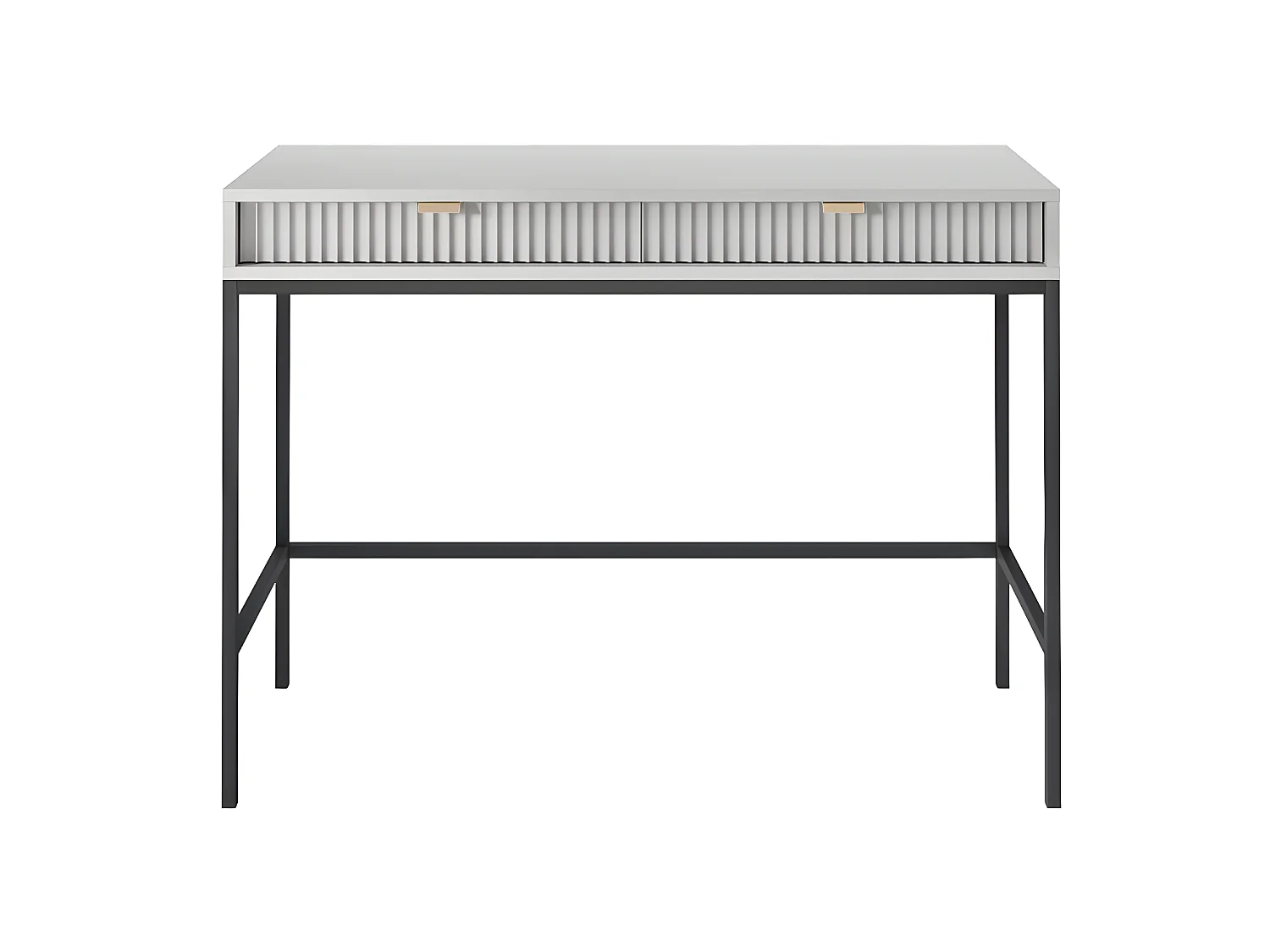 Bureau console 2 tiroirs Rava Gris