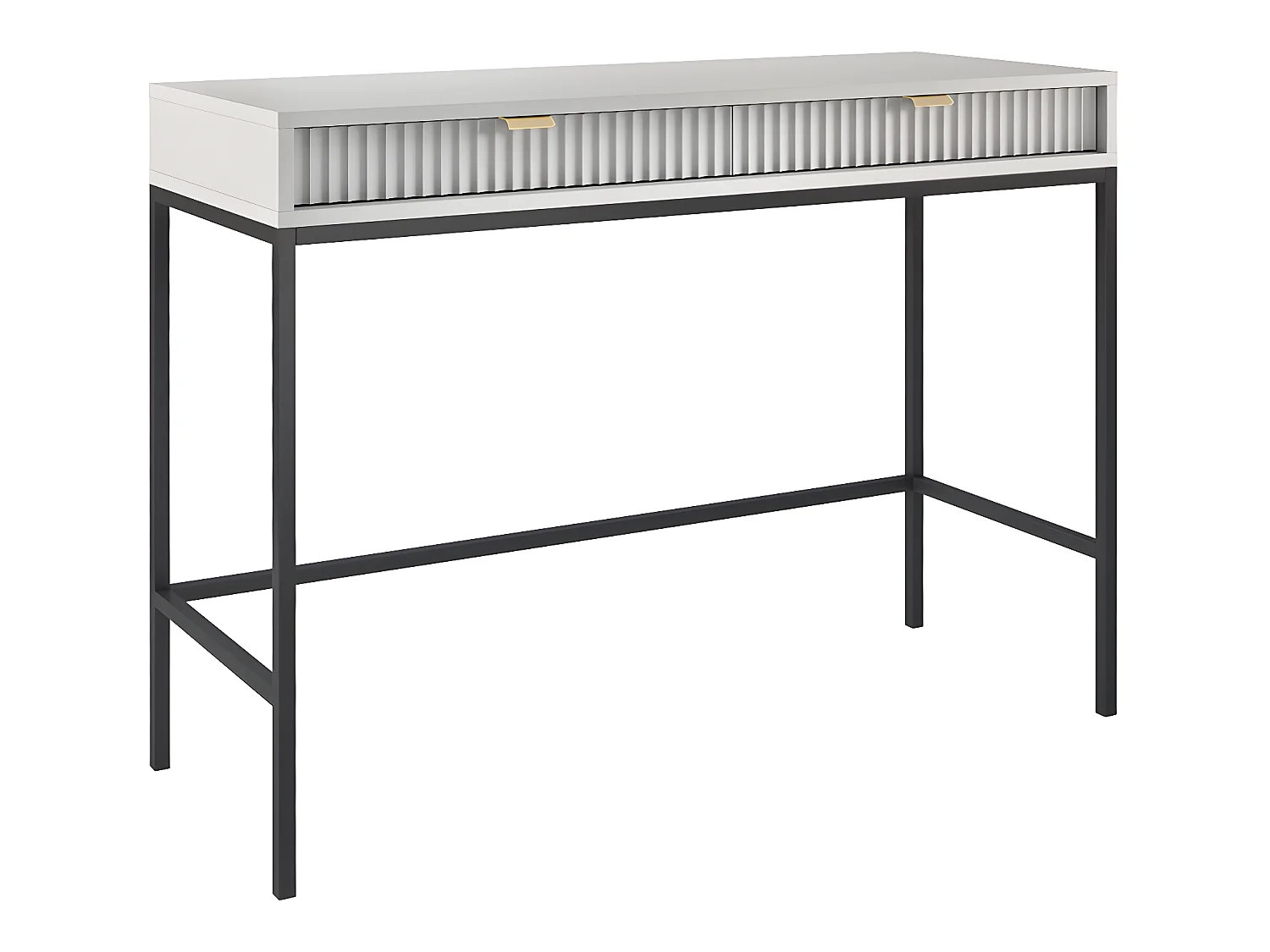Bureau console 2 tiroirs Rava Gris