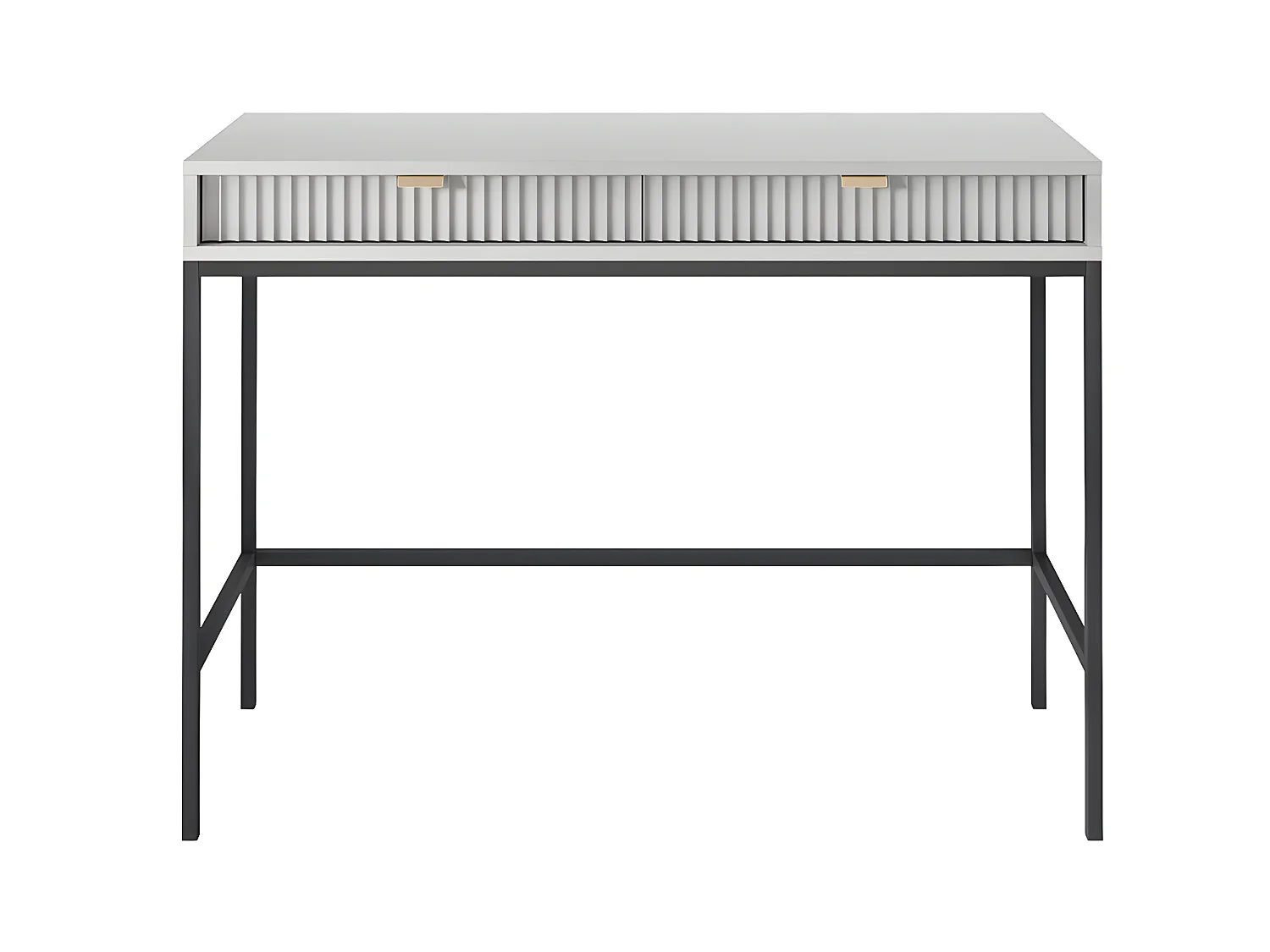Bureau console 2 tiroirs Rava Gris