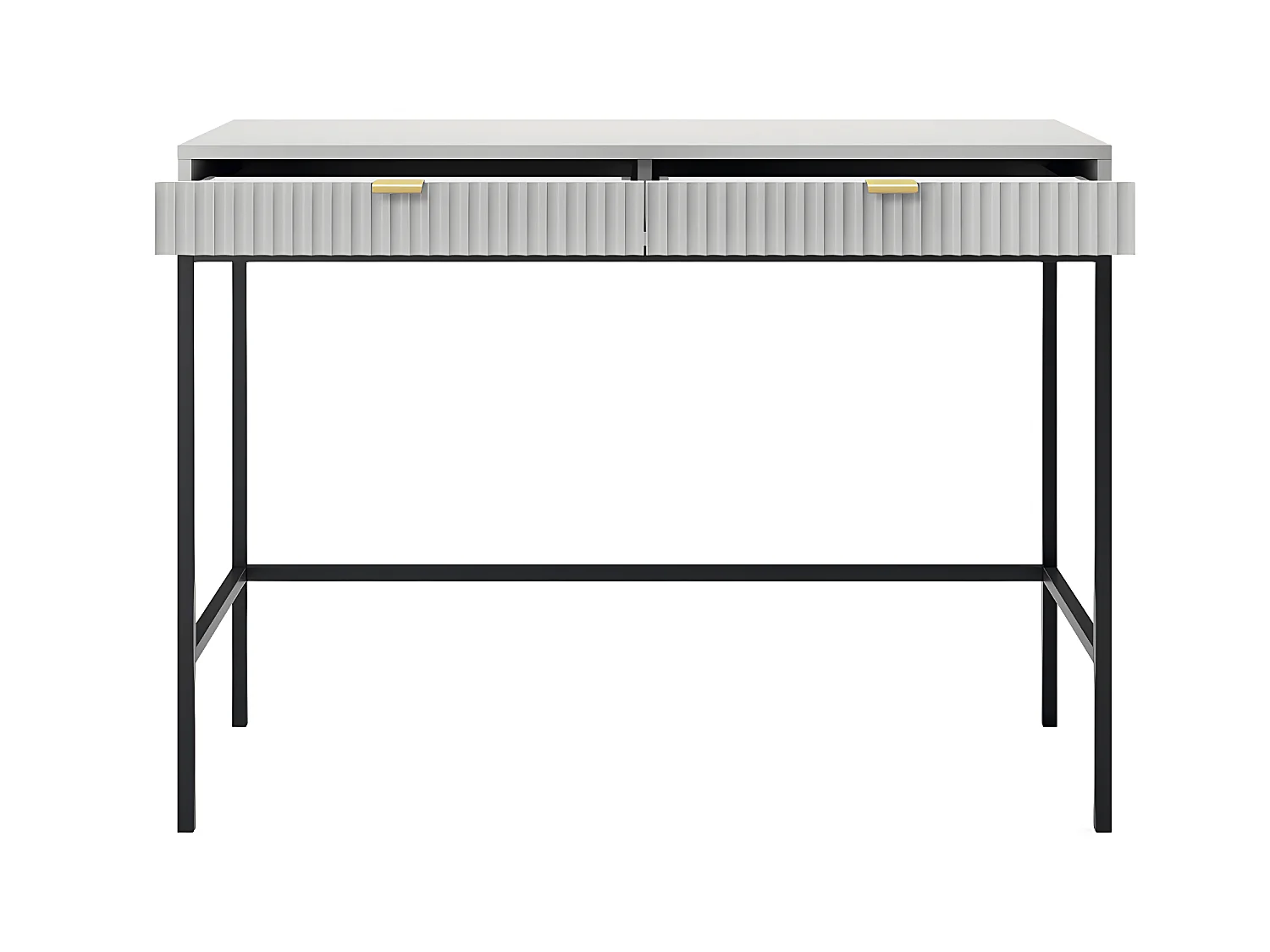 Bureau console 2 tiroirs Rava Gris