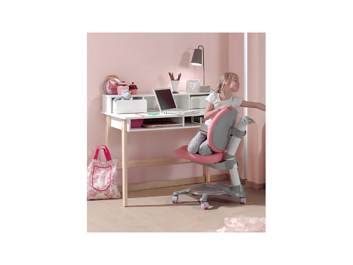 Bureau Design "Kiddy" 120cm Naturel & Blanc