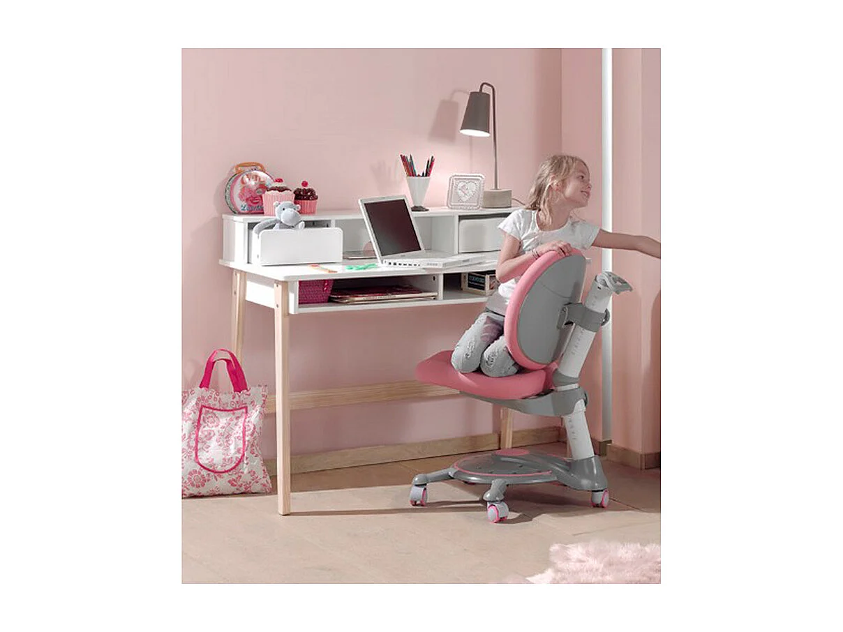 Bureau Design "Kiddy" 120cm Naturel & Blanc