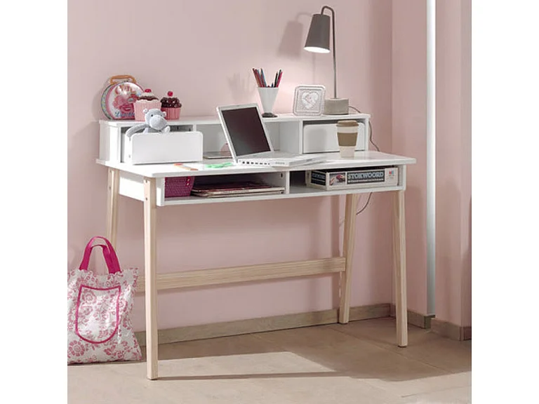 Bureau Design "Kiddy" 120cm Naturel & Blanc