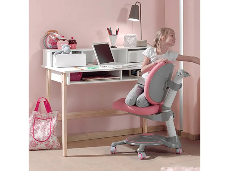 Bureau Design "Kiddy" 120cm Naturel & Blanc