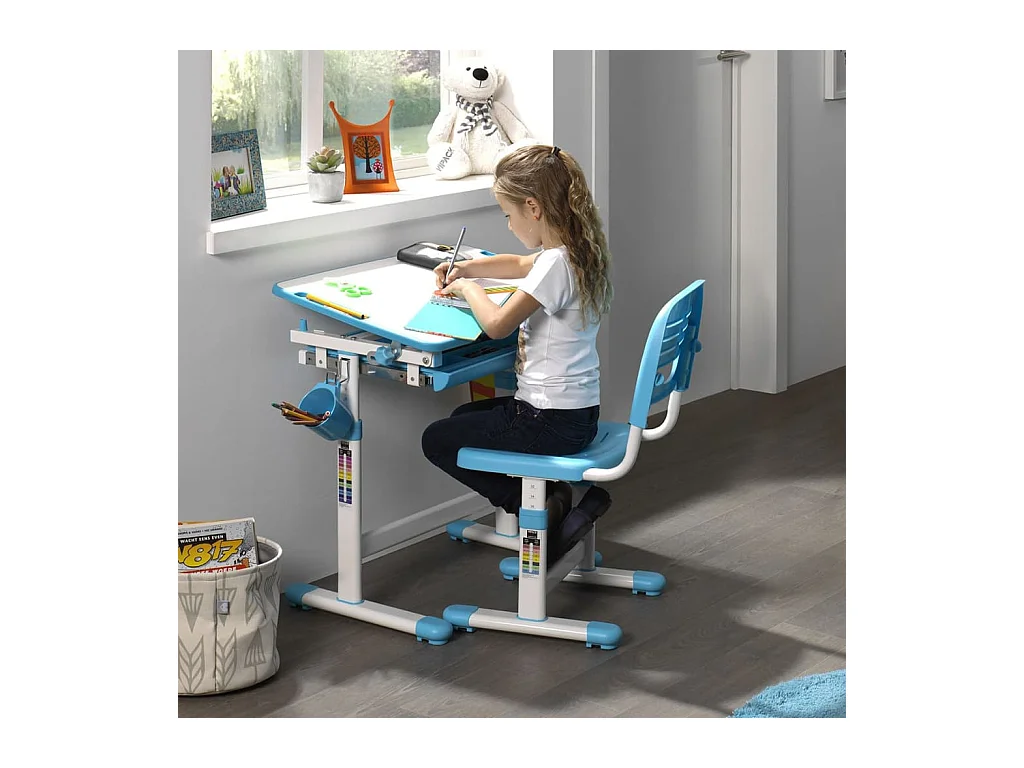 Bureau & Chaise Enfant "Comfortline" 66cm Bleu