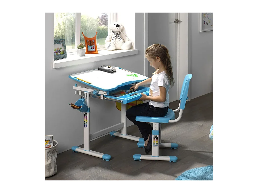 Bureau & Chaise Enfant "Comfortline" 66cm Bleu