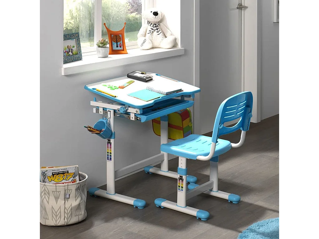 Bureau & Chaise Enfant "Comfortline" 66cm Bleu