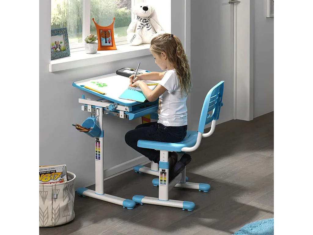 Bureau & Chaise Enfant "Comfortline" 66cm Bleu