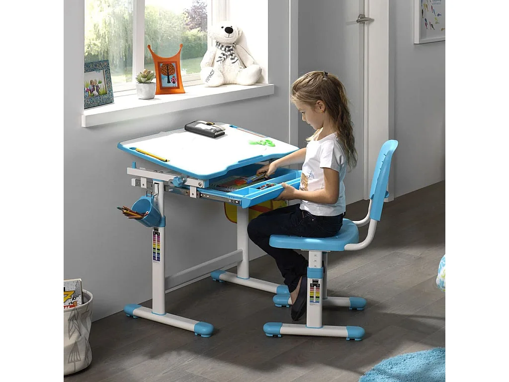 Bureau & Chaise Enfant "Comfortline" 66cm Bleu