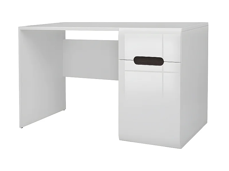 Bureau 1 tiroir 1 porte Darrel Blanc laqué et Bois