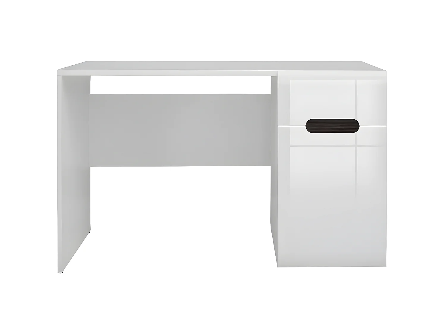 Darrel 1-deurs bureau Wit gelakt en hout