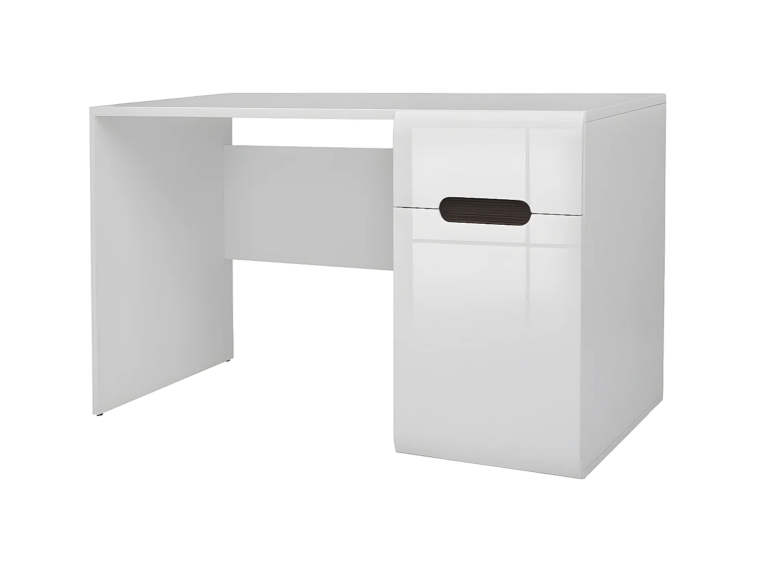 Bureau 1 tiroir 1 porte Darrel Blanc laqué et Bois
