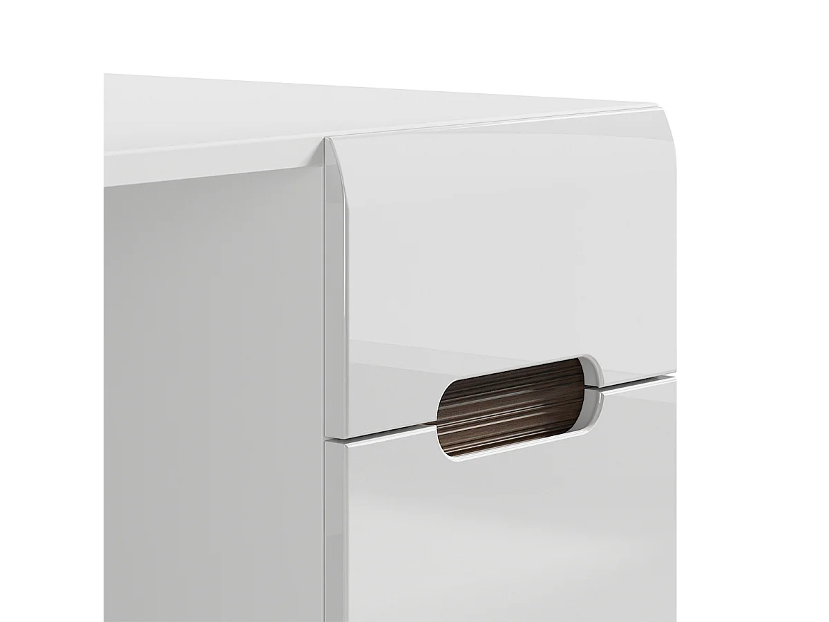 Darrel 1-deurs bureau Wit gelakt en hout